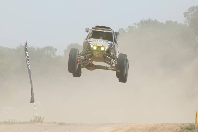 Paul Wolff and his racecar in the air Off-Road racing Ultra4