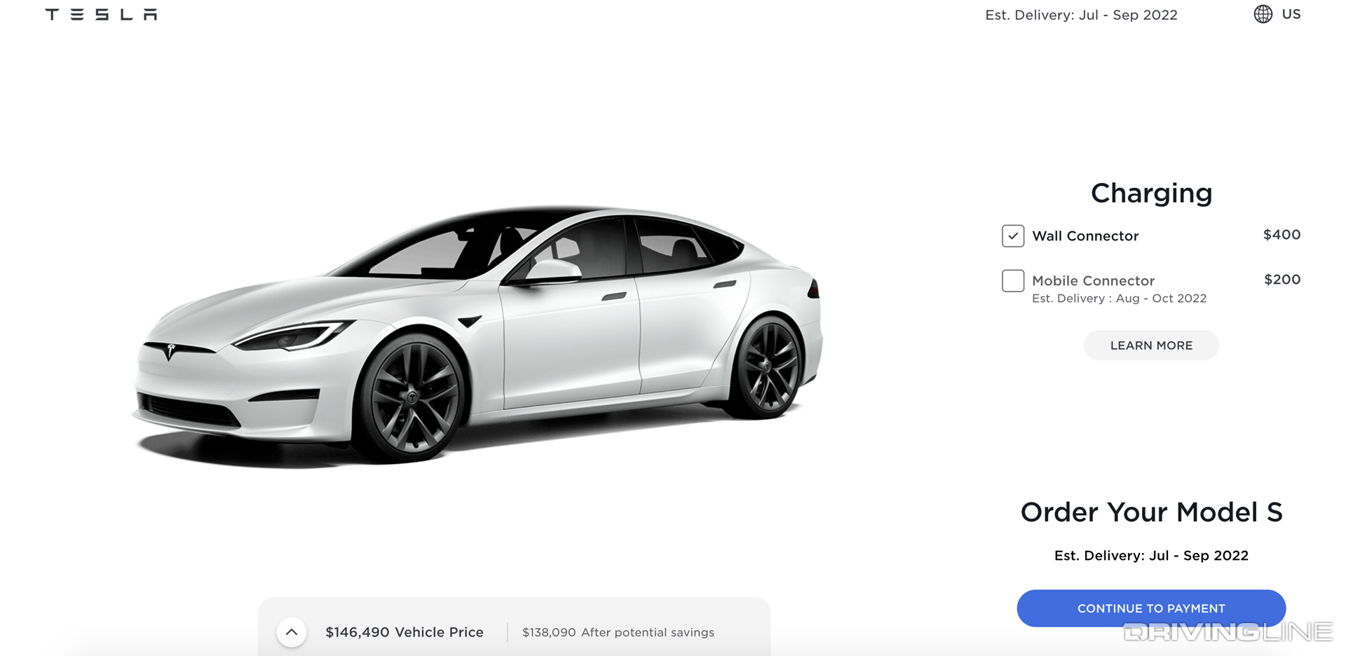 Tesla S Online Order