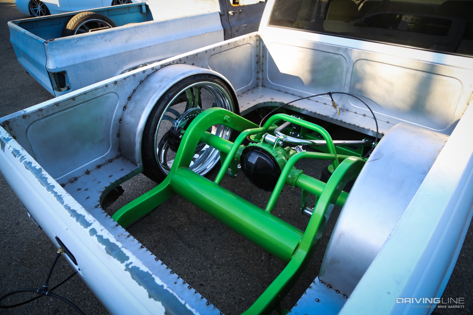 Slammed truck with cut bed