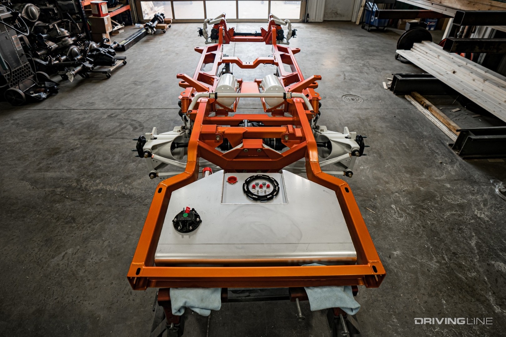 Low Pro OBS slammed truck chassis rear top view