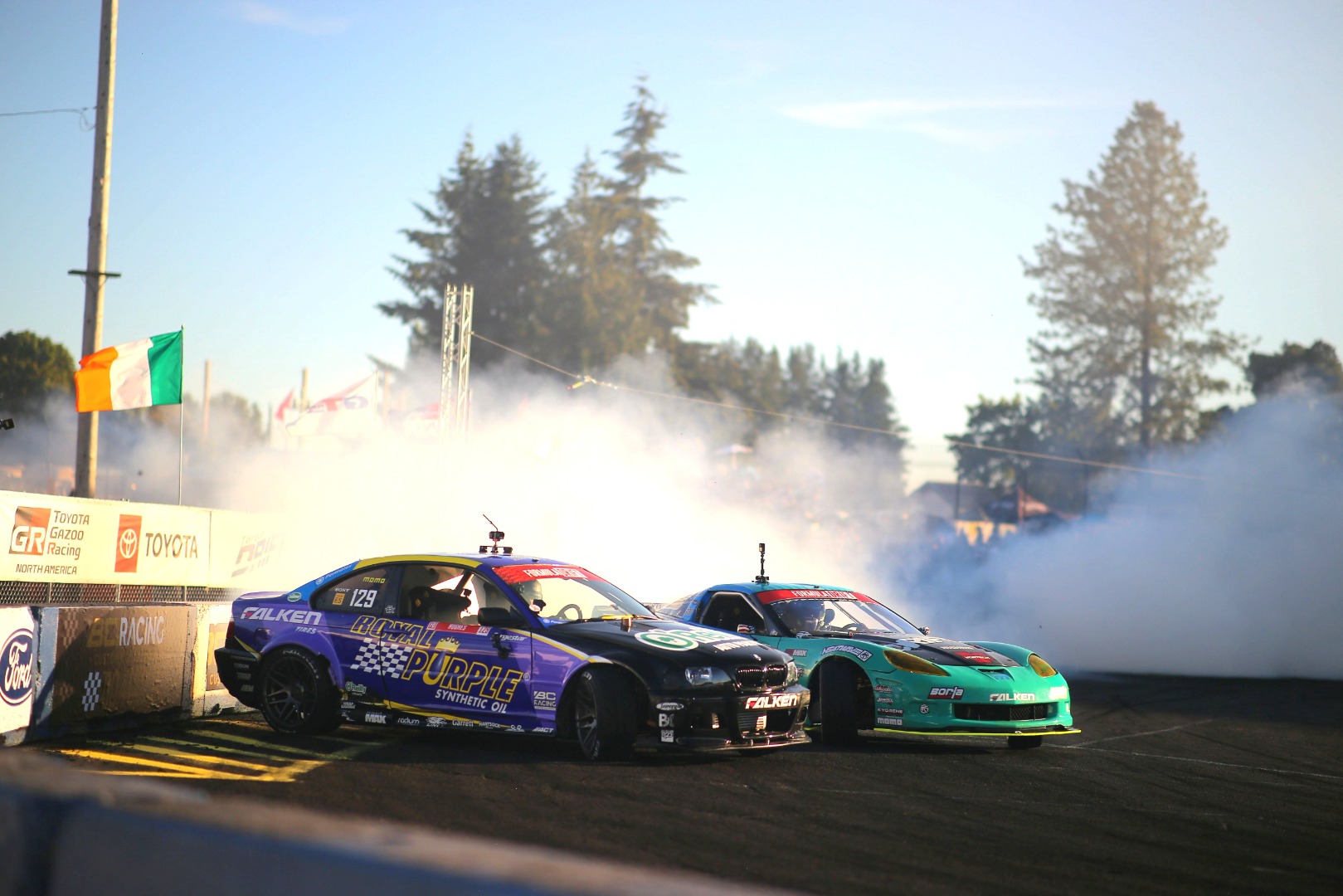 Dylan Hughes tandem drifting against Matt F at 2022 Formula Drift Seattle