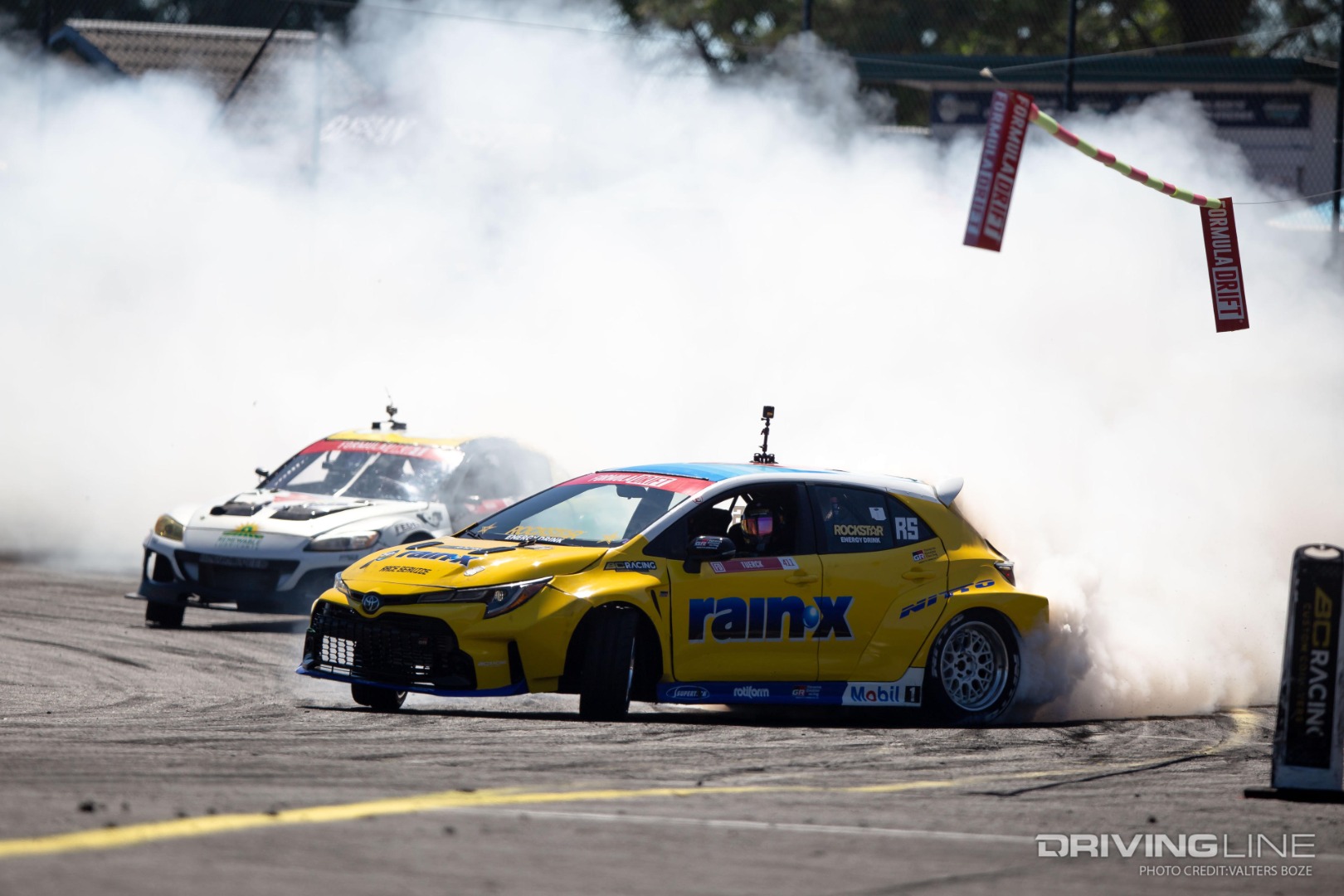Kyle Mohan tandem drifting against Ryan Tuerck at 2022 Formula Drift Seattle