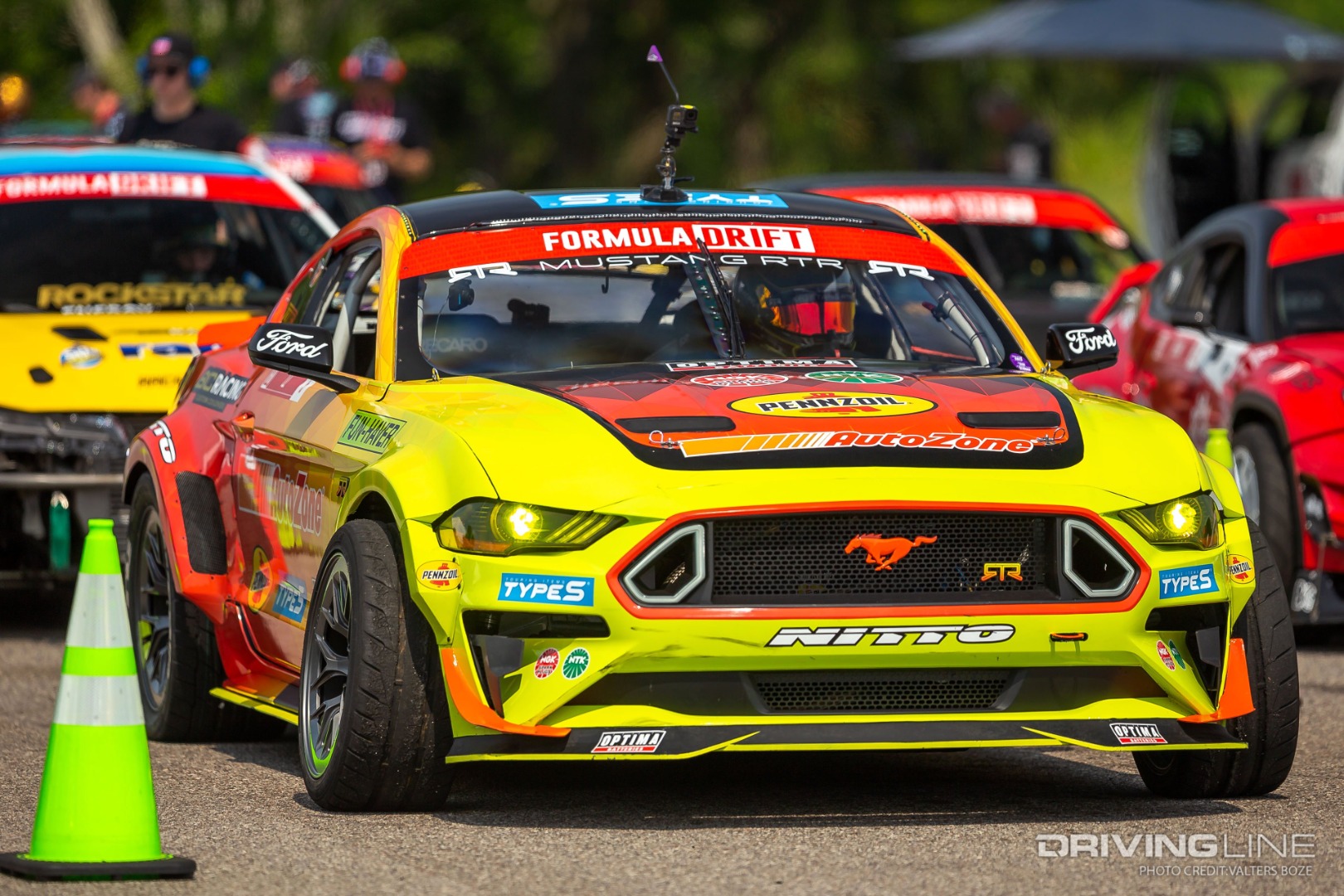 Adam LZ in his 1000hp Formula Drift Ford Mustang on Nitto NT555 G2 tires