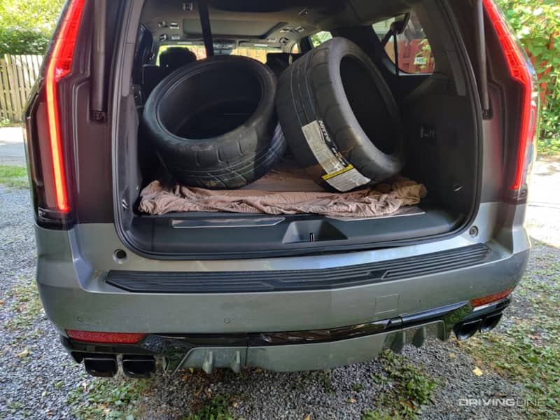 2023 Cadillac Escalade-V carrying Nitto NT01 Competition DOT track tires