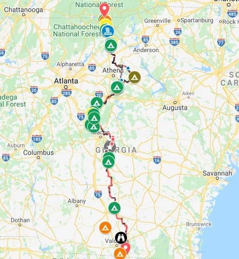 Georgia Adventure Trail Map