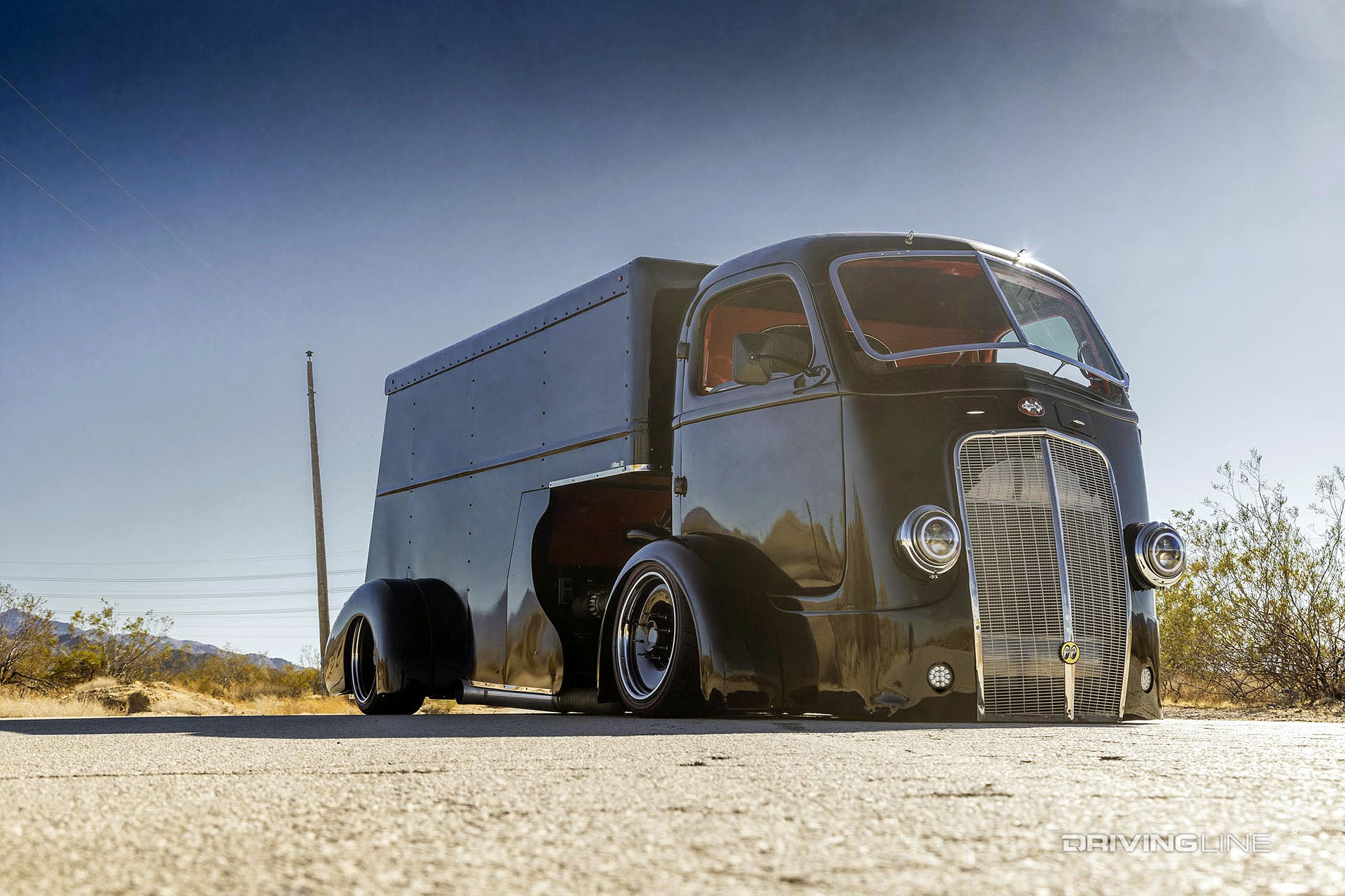 international harvester cab over truck on nitto tires in desert