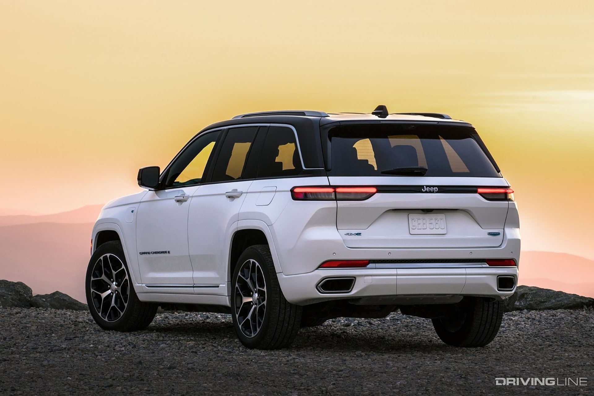 Jeep Grand Cherokee 4xe White Rear View