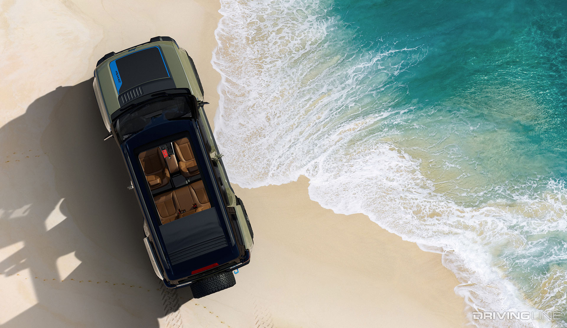 2024 Jeep Recon SUV on Beach Top View