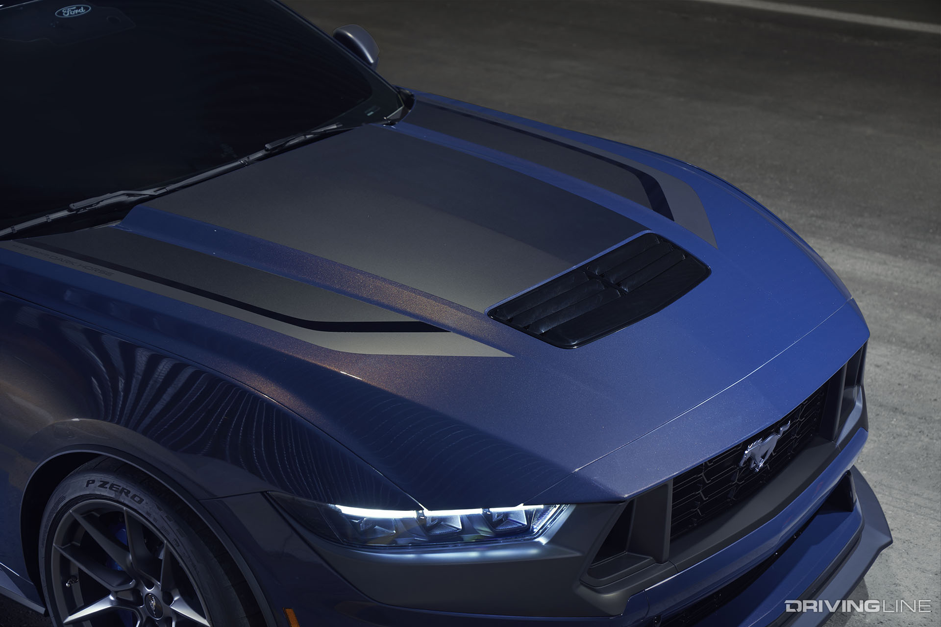 2024 Ford Mustang Dark Horse Hood detail