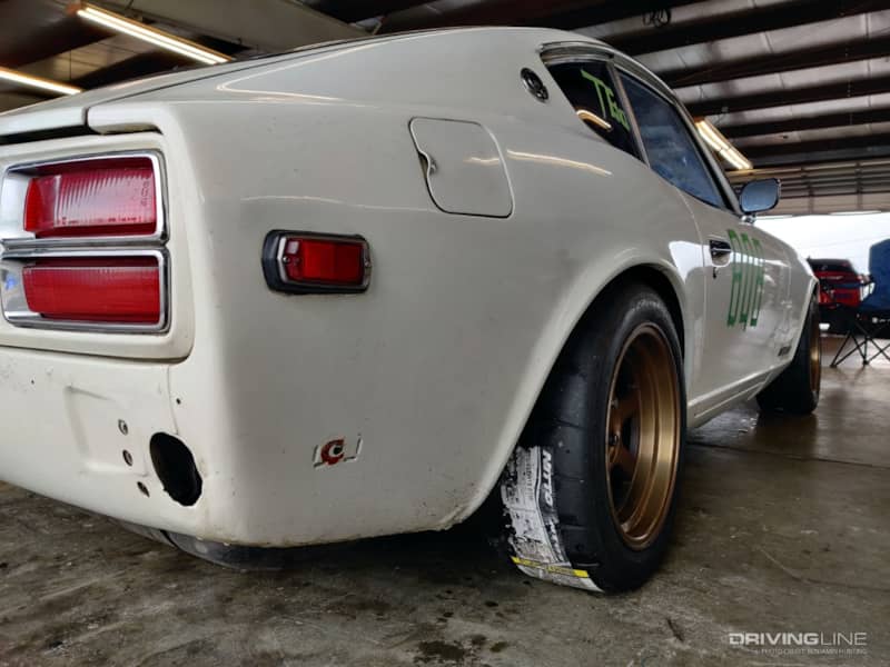 Nitto NT01 stickers on Datsun 280Z WGI