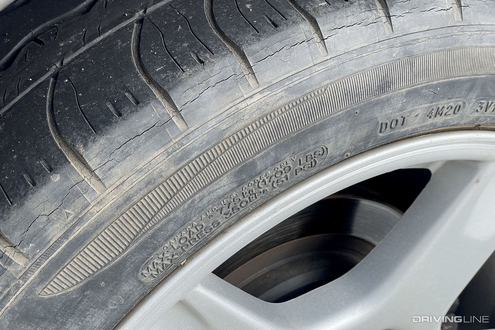 Cracked dry rotted tire