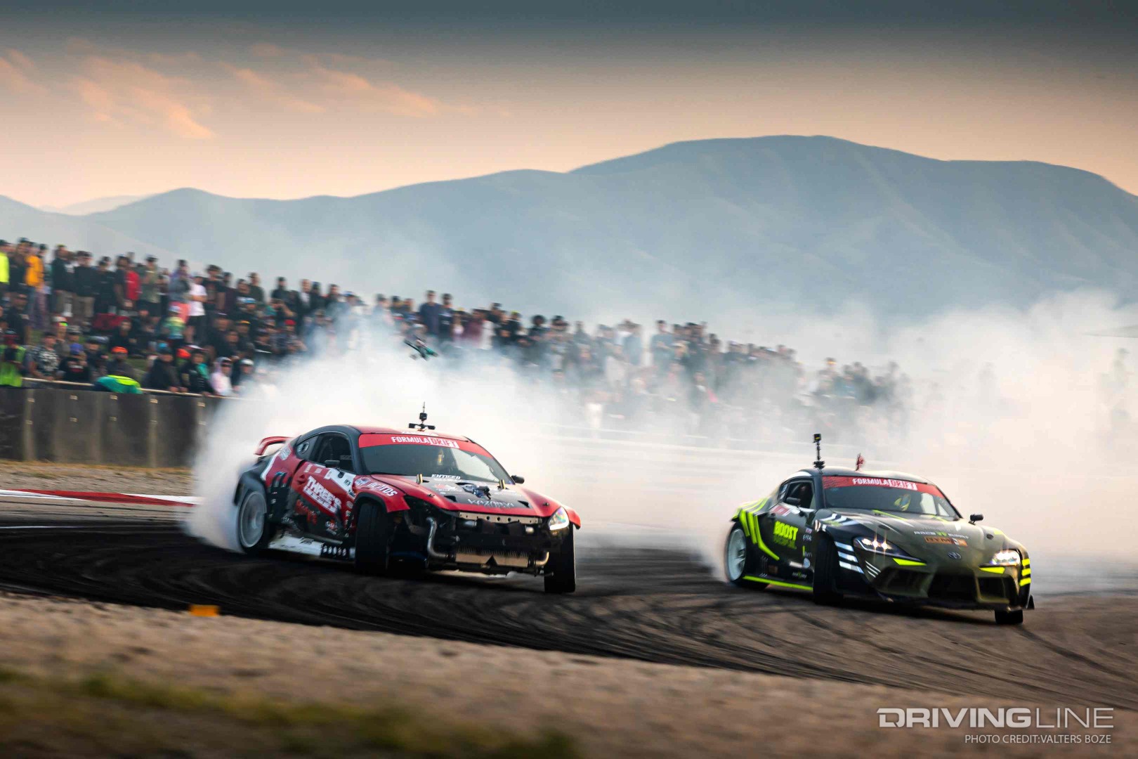 Ken Gushi vs Simen Olsen tandem drifting in the final four at 2022 FDSLC