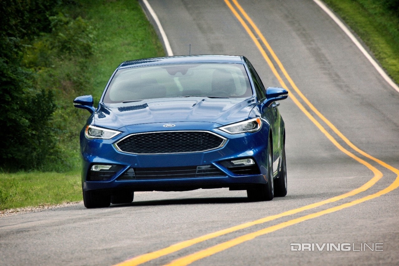 Ford Fusion Sport front view on highway
