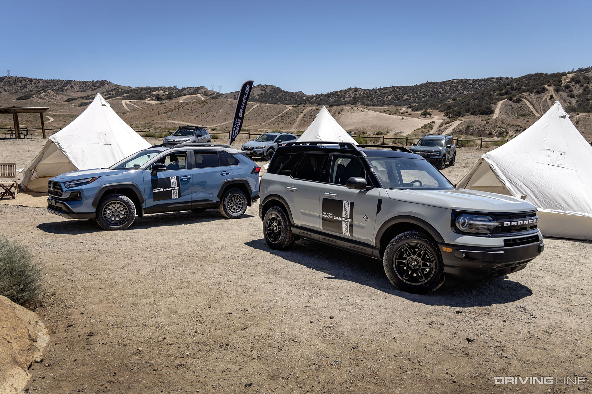 Ford Bronco Sport and Toyota RAV4 on Nitto Nomad Grappler
