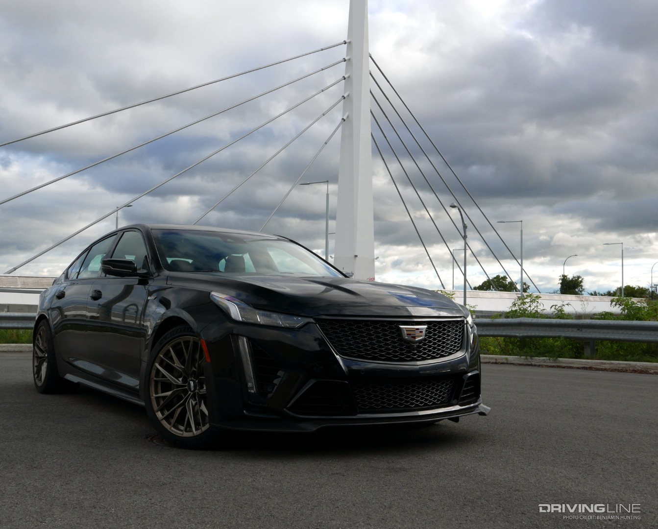 2022 Cadillac CT5-V Blackwing front 3/4 in front of bridge full