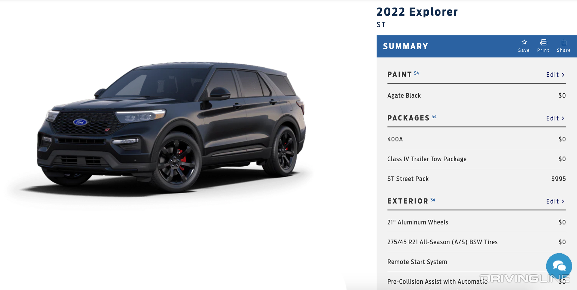 New Ford Explorer ST Build Order