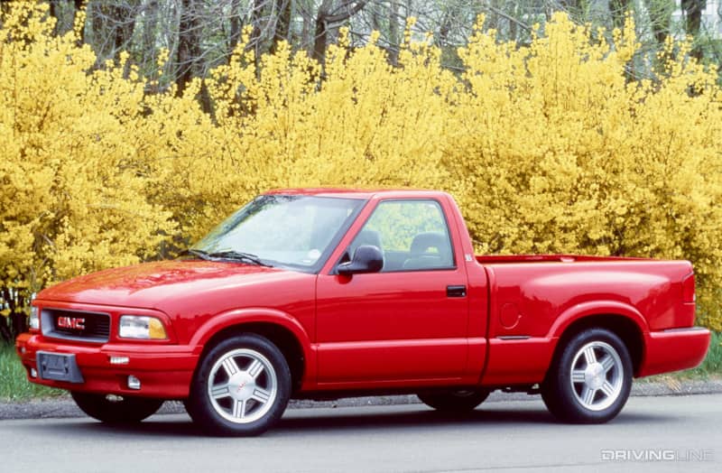 GMC Sonoma Stepside Red Side View