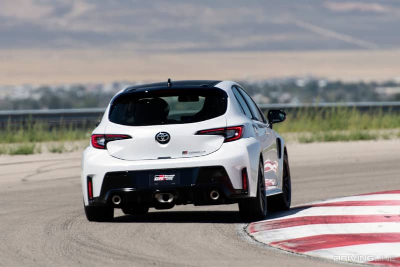 Toyota GR Corolla Rear View on Track