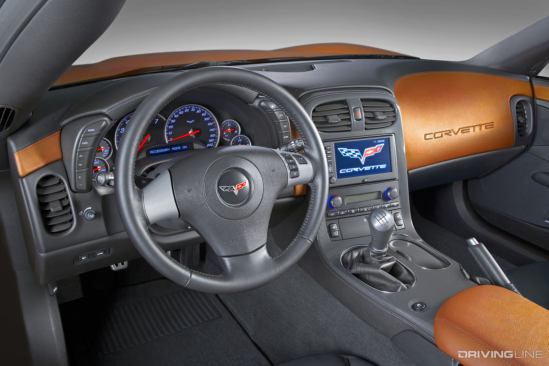 C6 Corvette Interior with Orange Accents