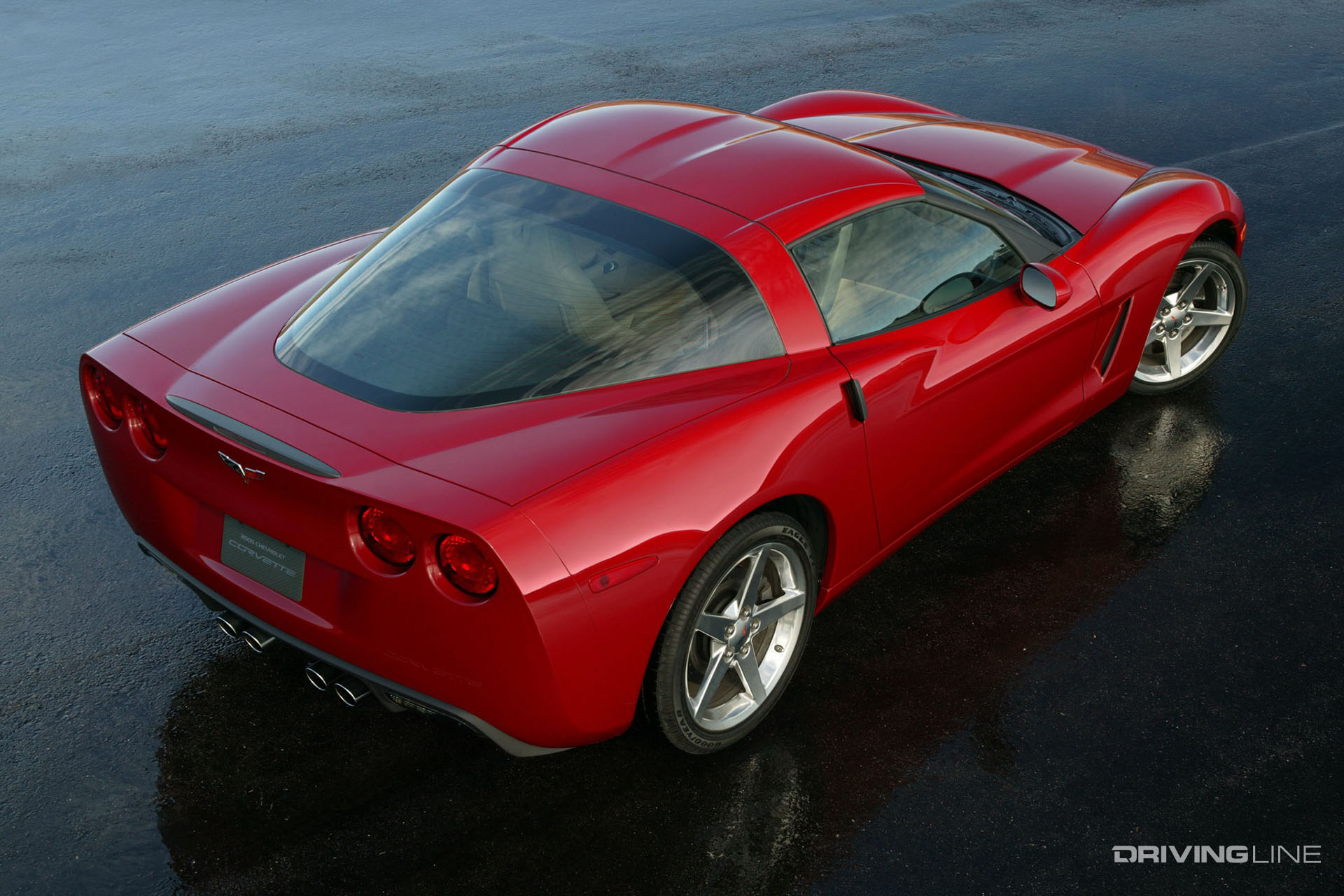 C6 Corvette Red Rear View