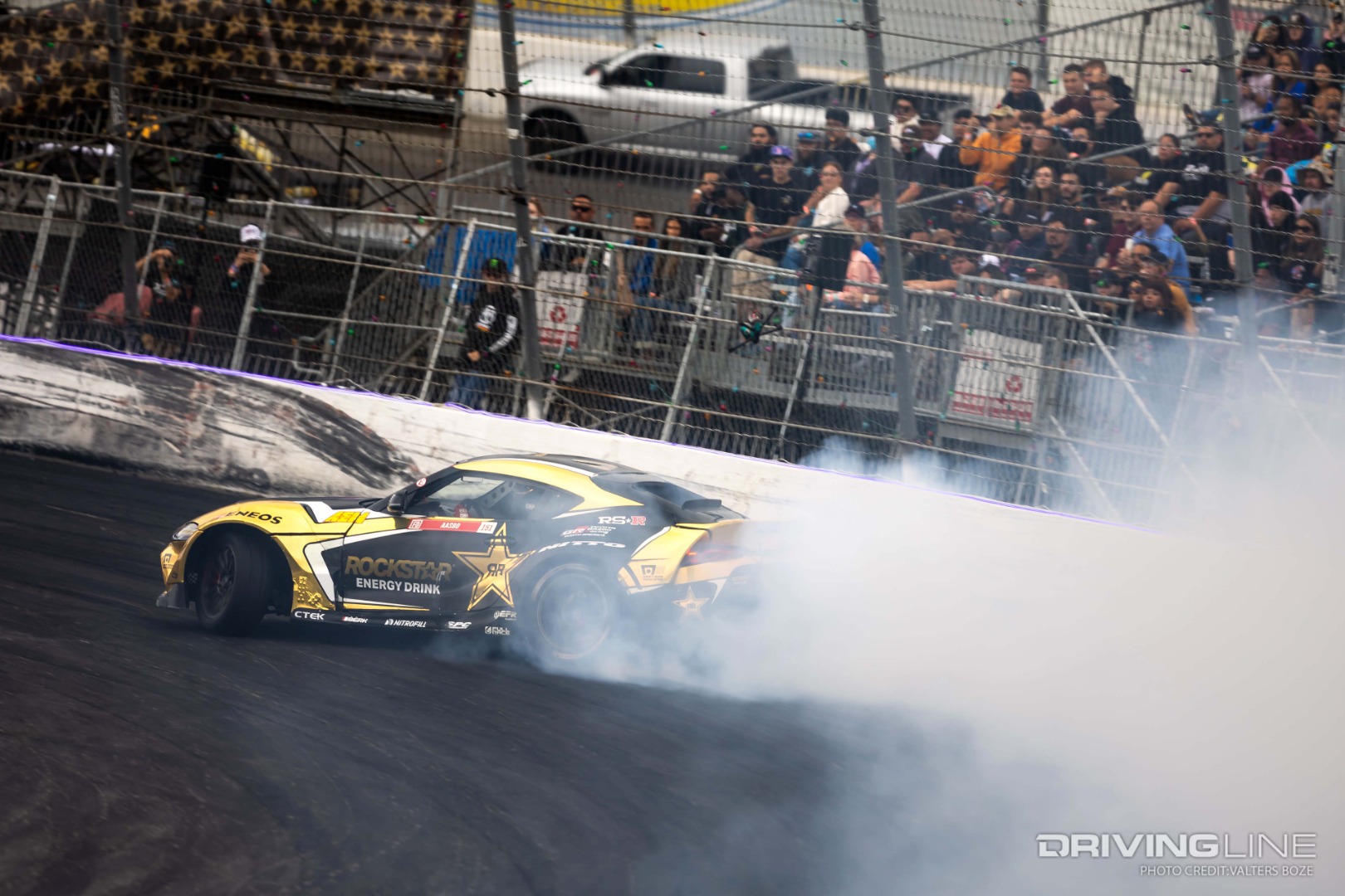 Fredric Aasbo drifting his Toyota Supra at 2022 FDIRW