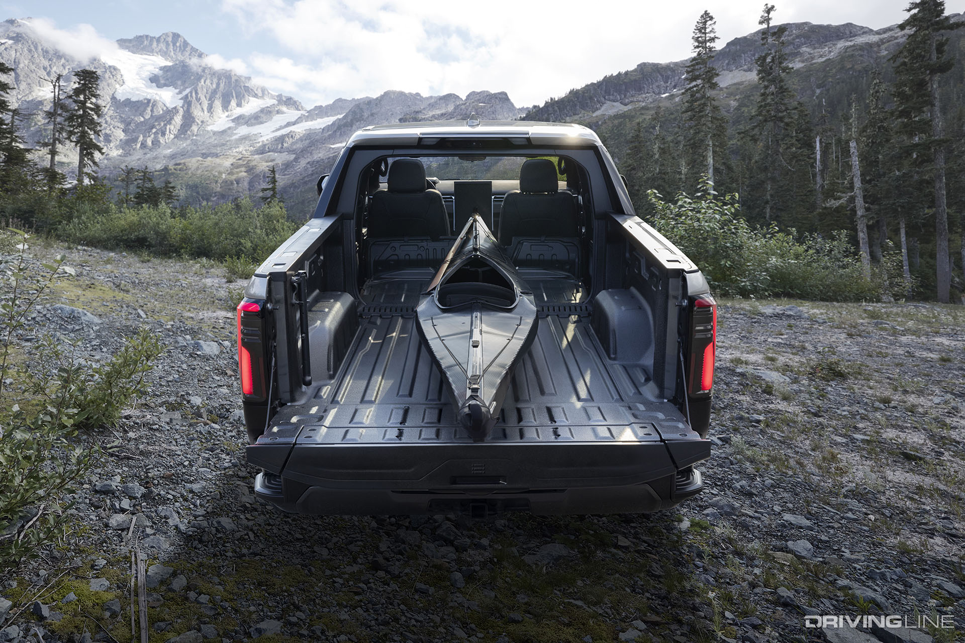 GMC Sierra EV Carrying Kayak