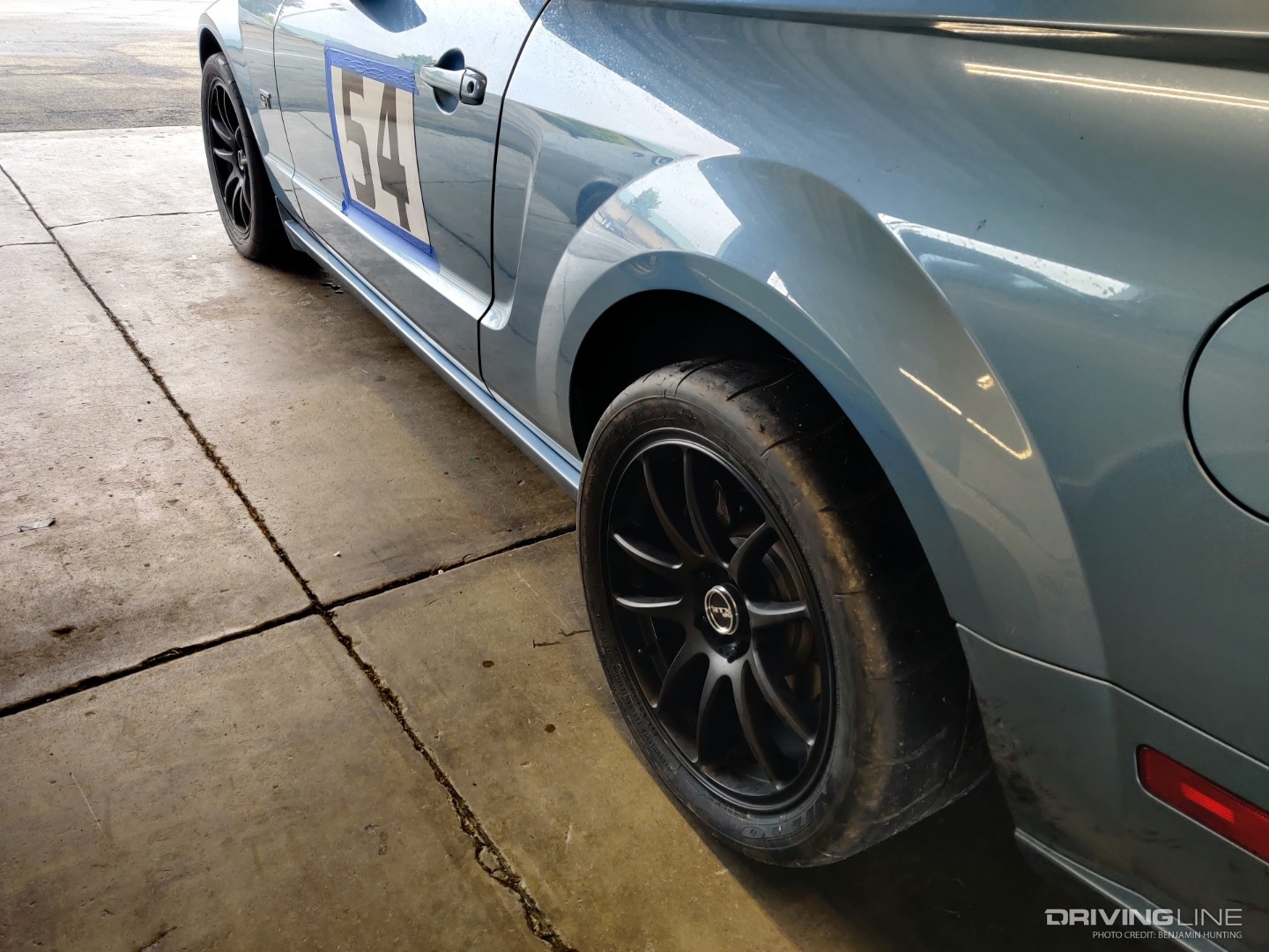 2005 Ford Mustang GT Nitto tires rear top down view
