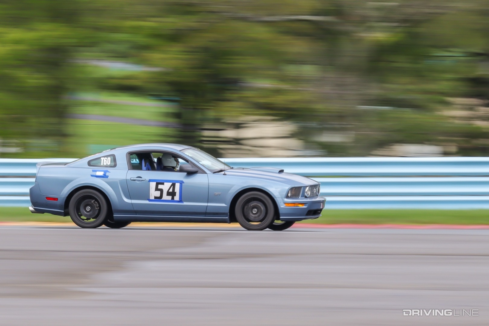 2005 Ford Mustang GT at speed on track WGI