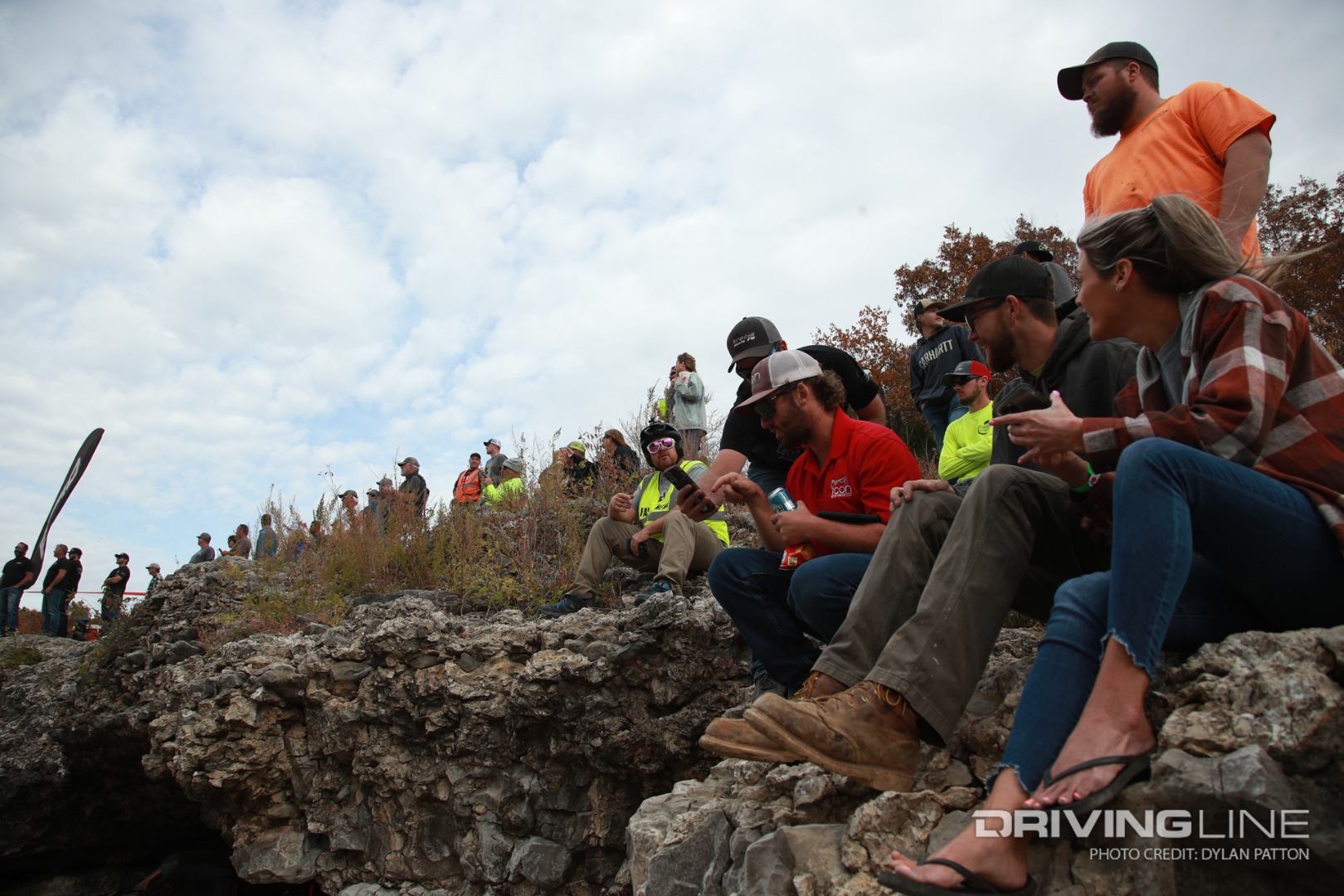 Spectators packed in at all kinds of places to watch the action.