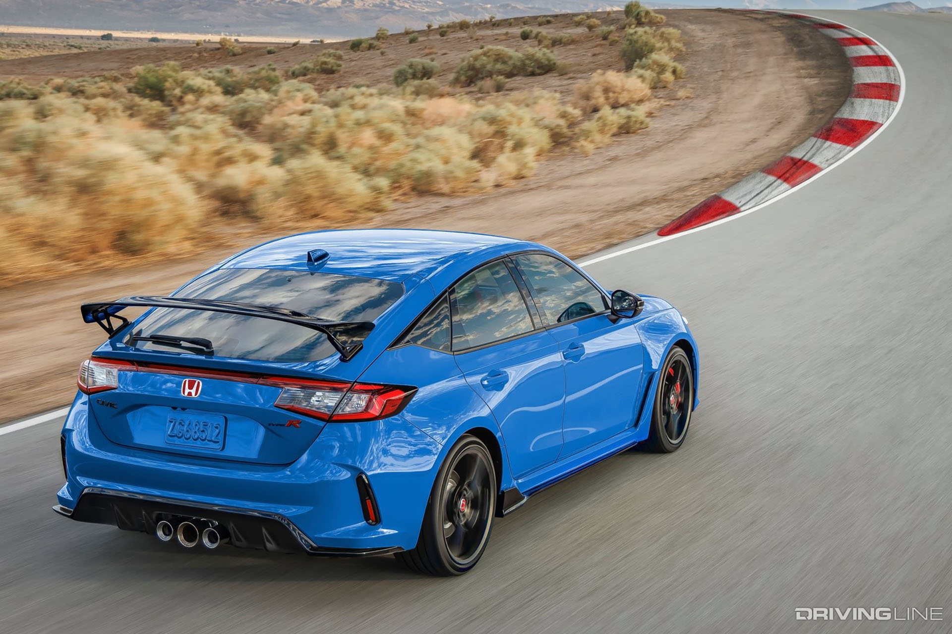 2023 Honda Civic Type R Blue Rear View