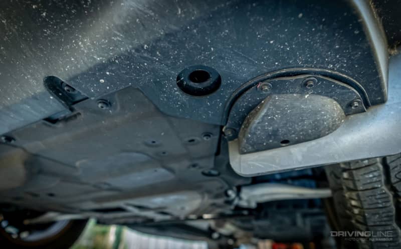 2022 Ford Maverick Hybrid XL Overland undercarriage detail