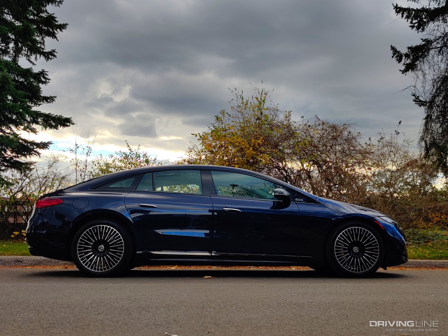 2022 Mercedes-Benz EQS 580 side profile trees
