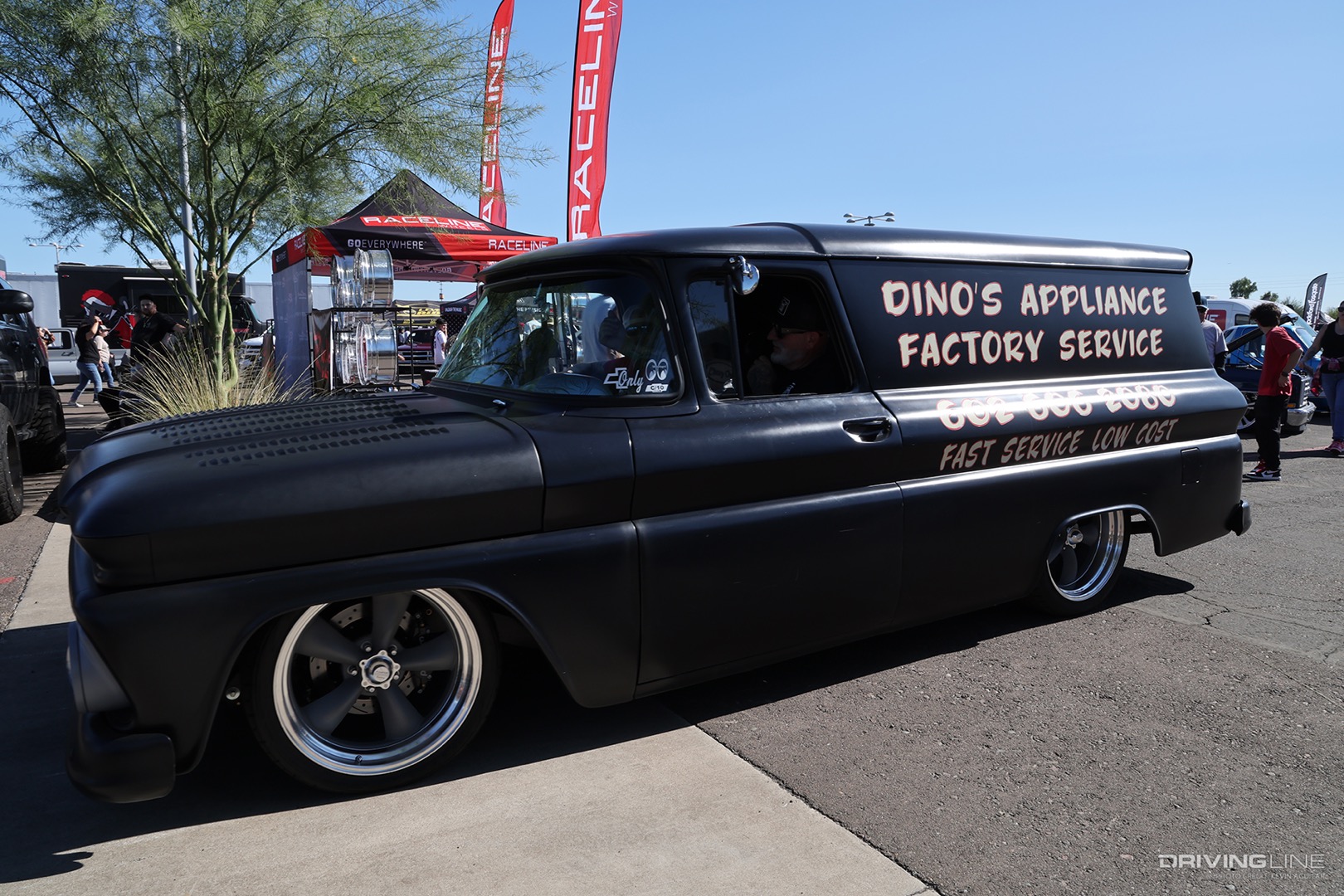 Dino Battilana in his panel truck at Dino's Git Down 2022