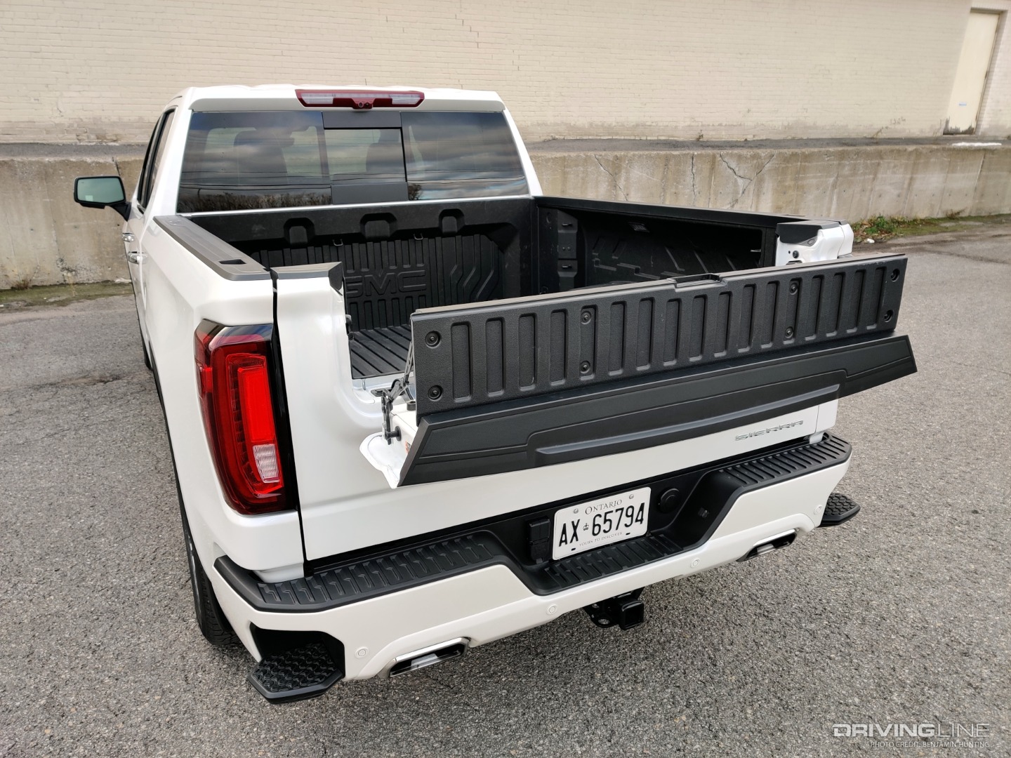2022 GMC Sierra Denali Ultimate MultiPro tailgate half-open
