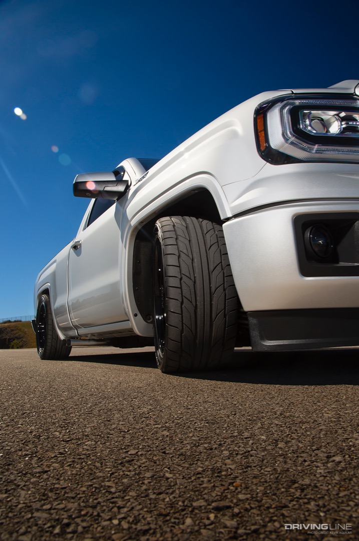 Front Nitto NT555 G2 Tire of Dan Hamilton's Turbocharged Chevy Z71