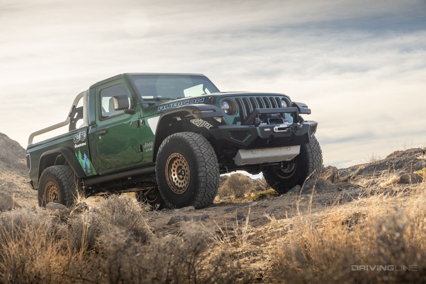 front passenger side Jeep Gladiator JTe 4xe build Quadratec 37 Nitto Recon Grappler AT