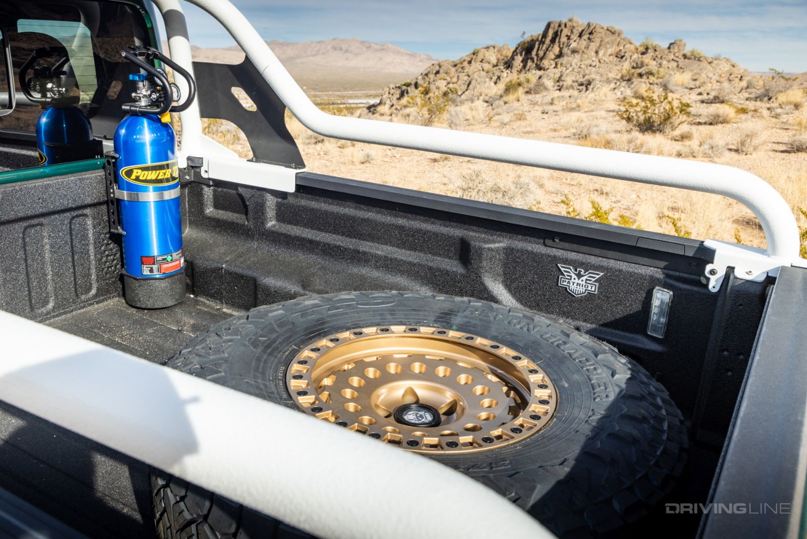 Bed gear detail of Jeep Gladiator JTe 4xe build Quadratec 37 Nitto Recon Grappler AT