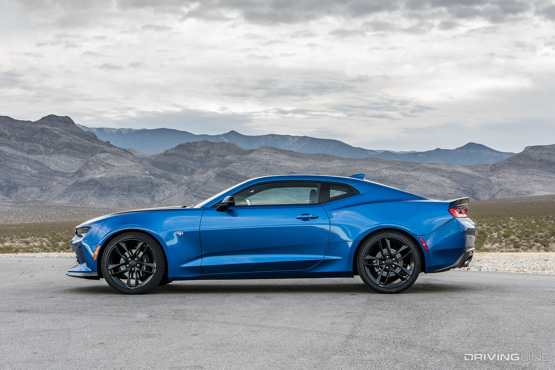 Camaro V6 1LE Side View Blue