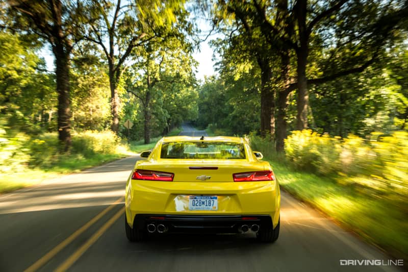 Camaro V6 Yellow Rear View