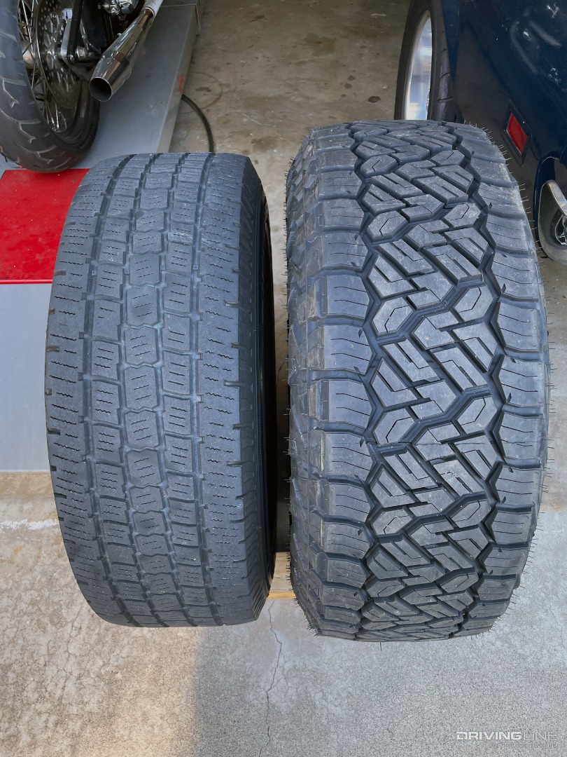Old tire vs new Nitto Recon Grappler A/T tire for my 2000 Ford F-150