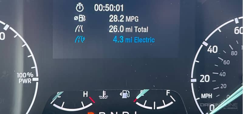 Mileage digital display on 2022 Ford Maverick XL Hybrid