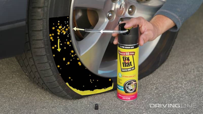 Fix-a-flat tire repair courtesy of Fix-A-Flat website