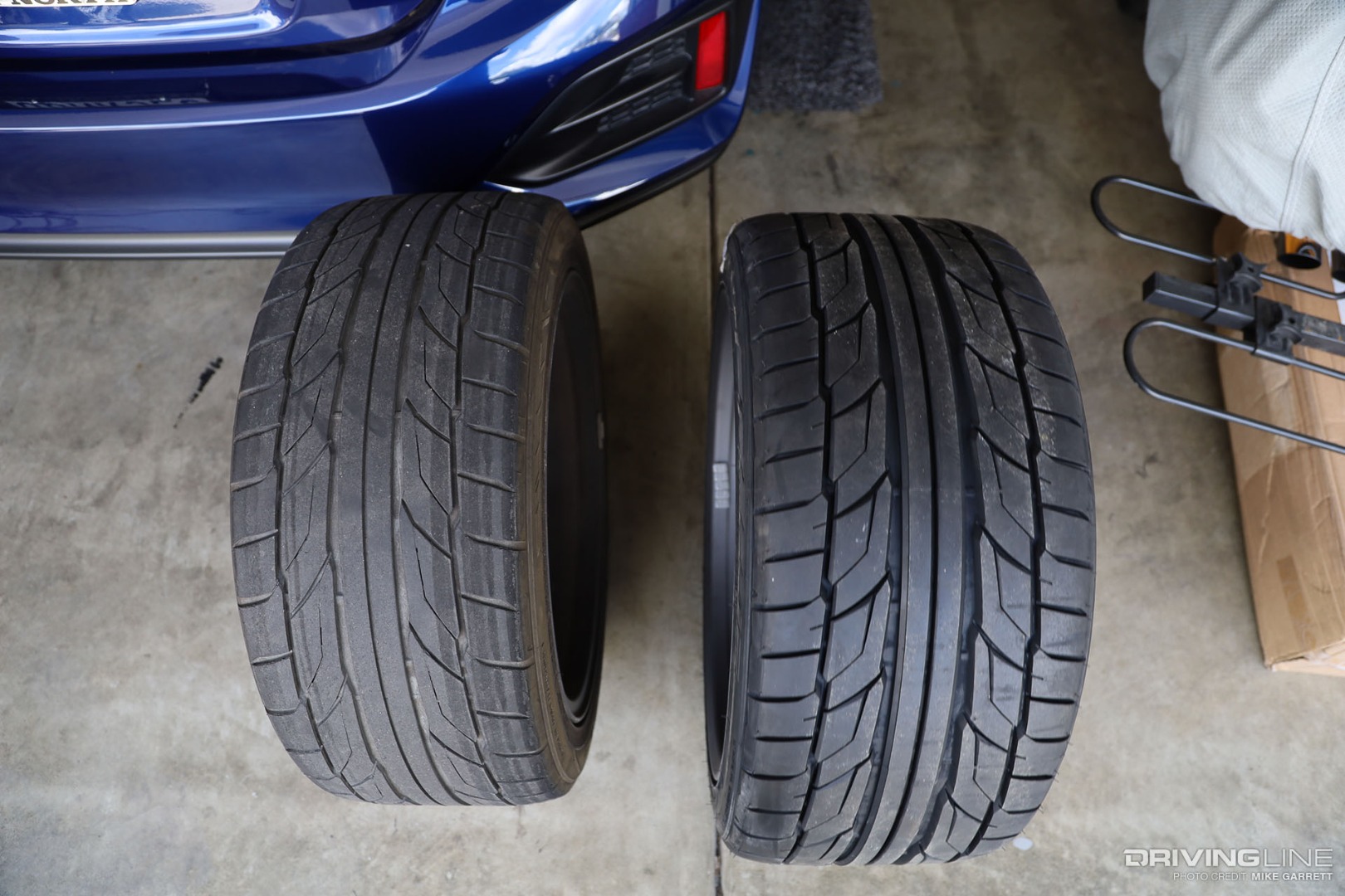 Larger wheels and tires compared