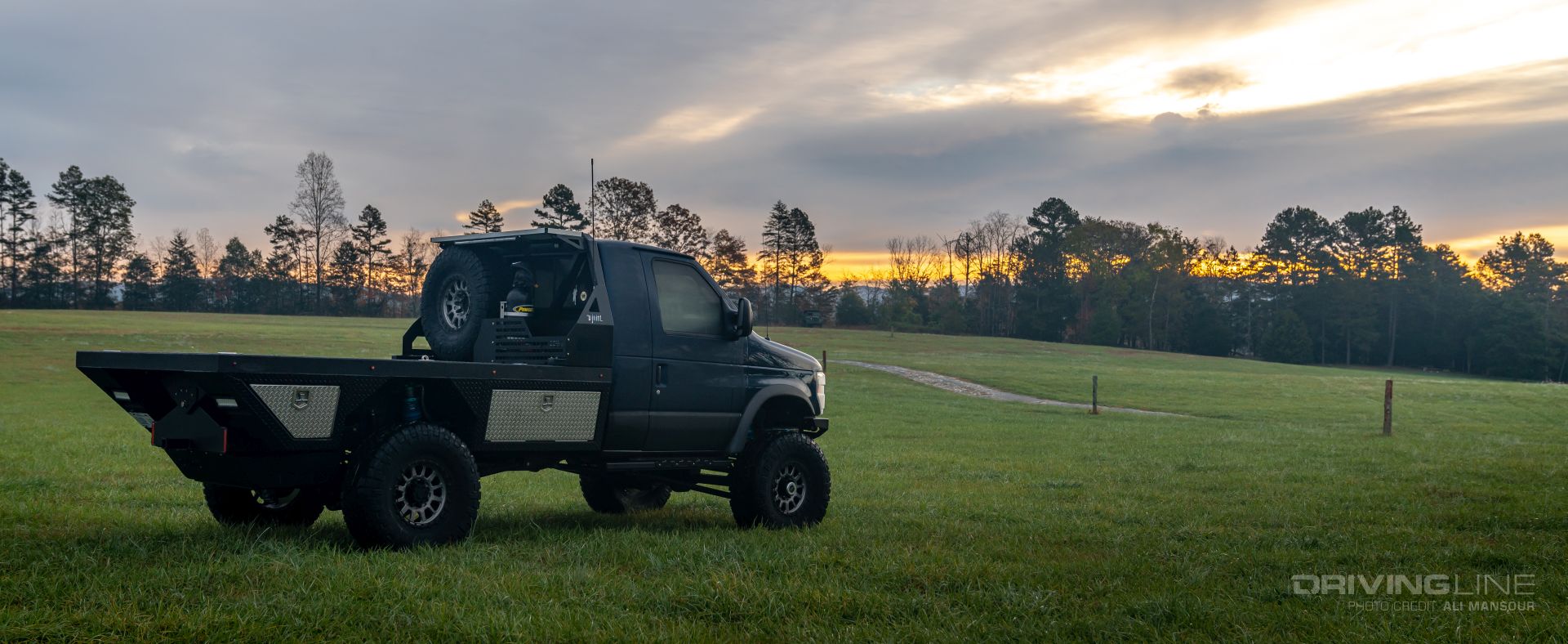 ford e series van v4 in grassy field