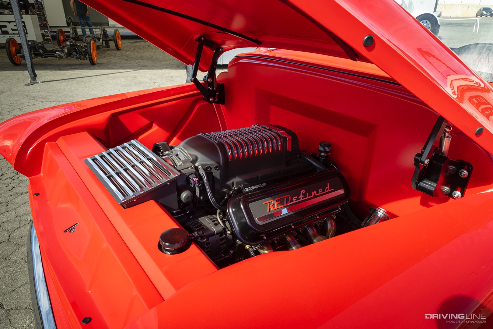 REDefined custom 1956 Chevy Pickup truck engine compartment