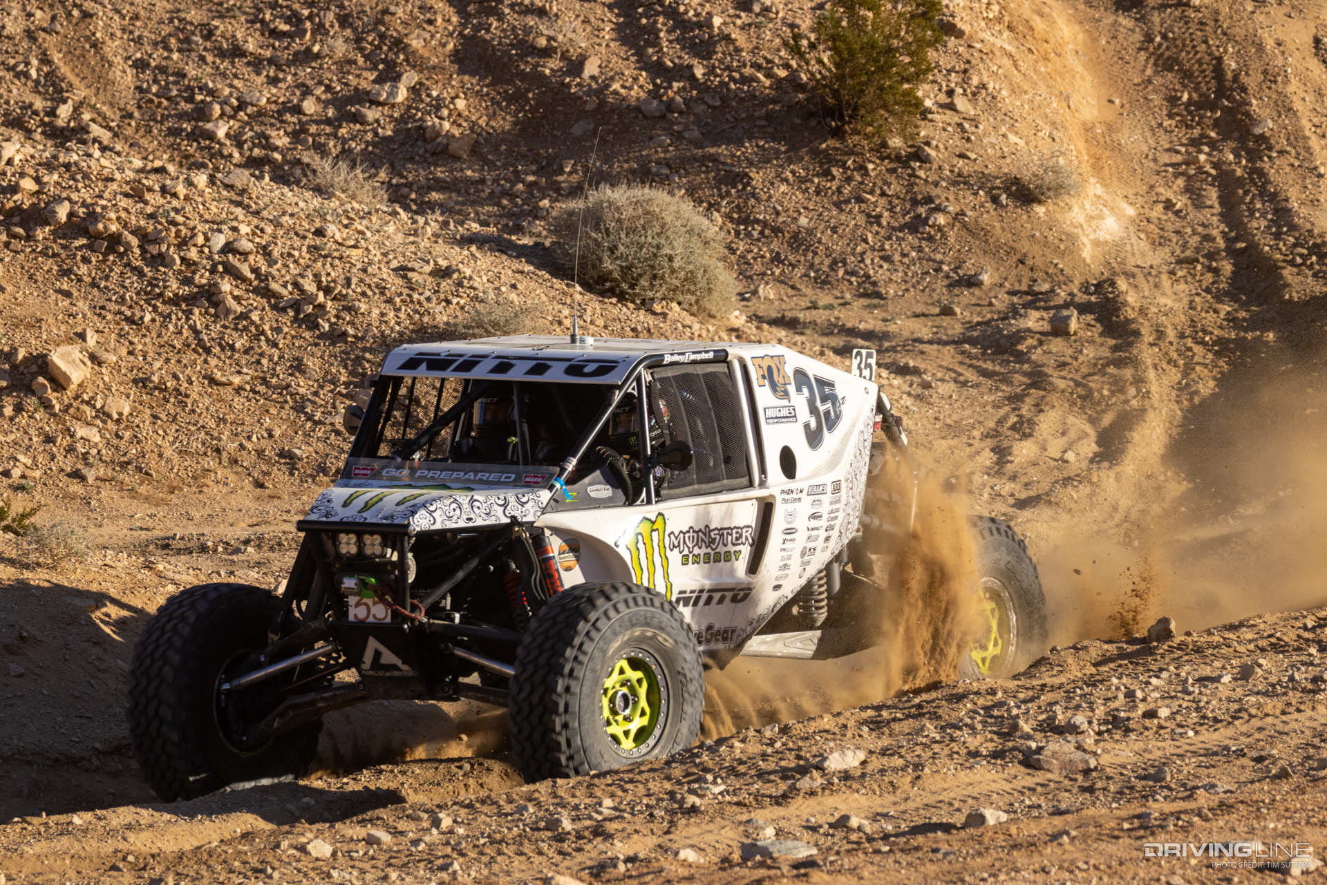 Bailey Campbell in the dirt racing in the 2024 Nitto Race of Kings at the King of the Hammers off-road race