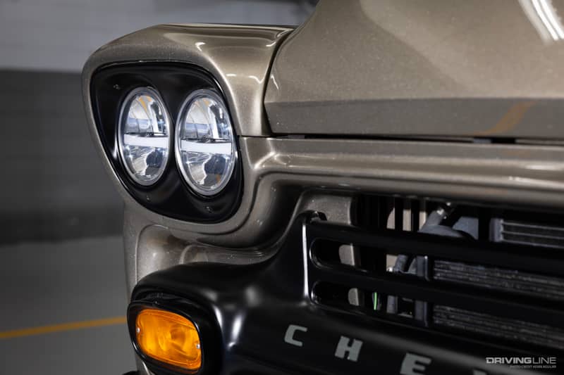 Headlights of Marvin DuBose's 1959 Chevy Apache Pickup