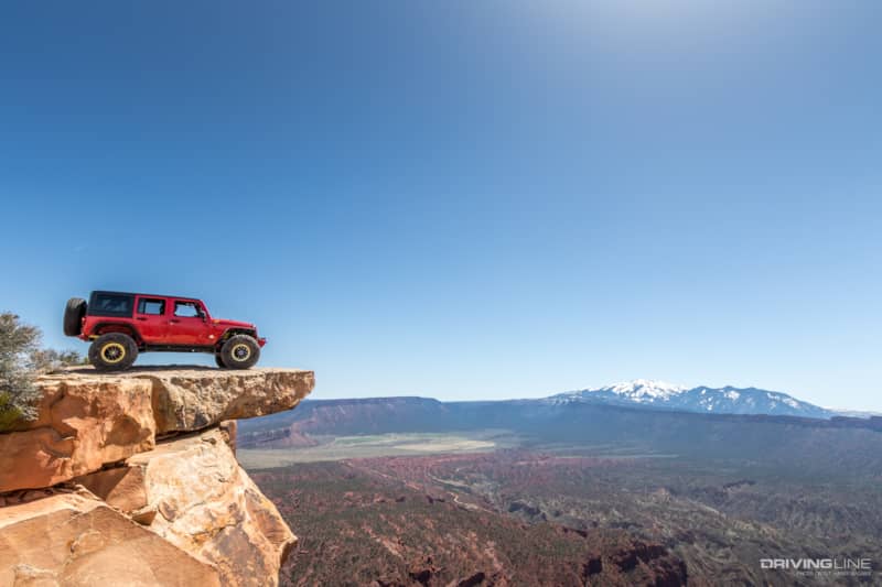 Jeep on Top of the world trail in Moab