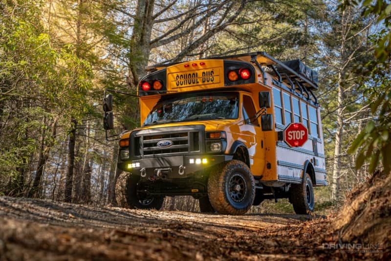2013 Ford E-450 4x4 School Bus on 37's Nitto Ridge Grapplers Ujoint Offroad
