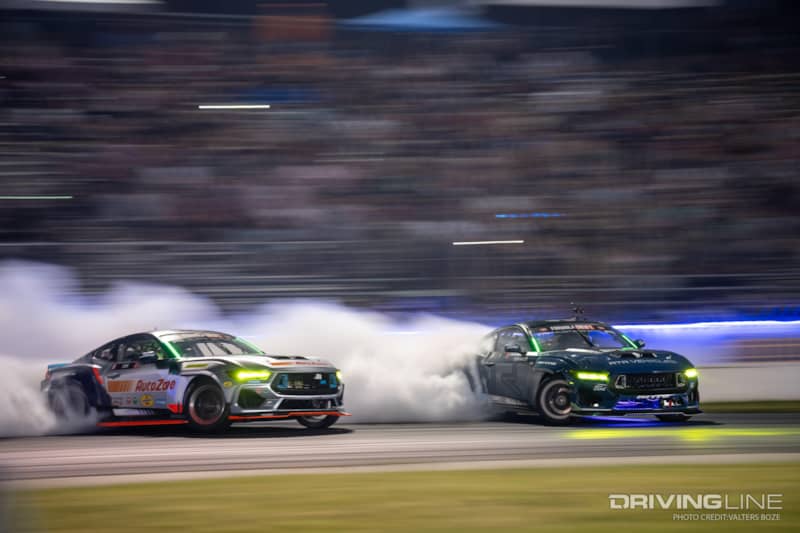James Deane tandem drifting against Adam LZ at 2023 Formula Drift New Jersey Englishtown Raceway